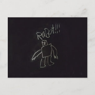 Carte Postale Fun time happy good calboard robot