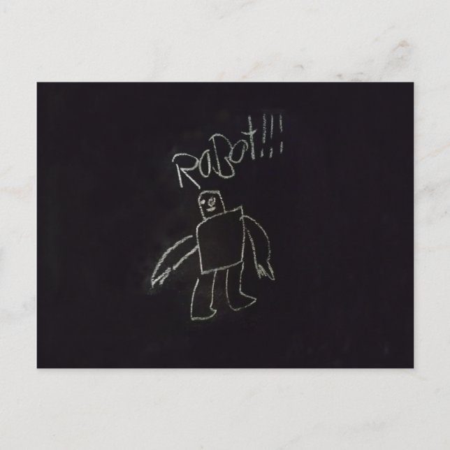 Carte Postale Fun time happy good calboard robot (Devant)