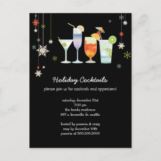 Carte Postale Fun Toast d'hiver Fun Cocktail férié