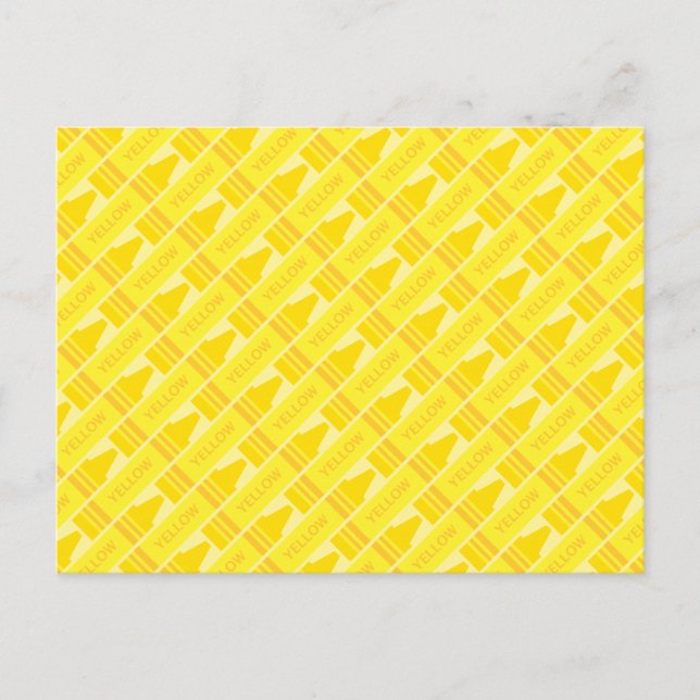 Carte Postale Fun Yellow Crayon Motif (Devant)