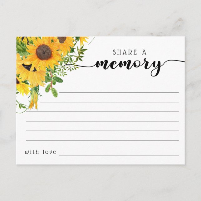Carte Postale Funeral Share a Memory Condolences Card (Devant)