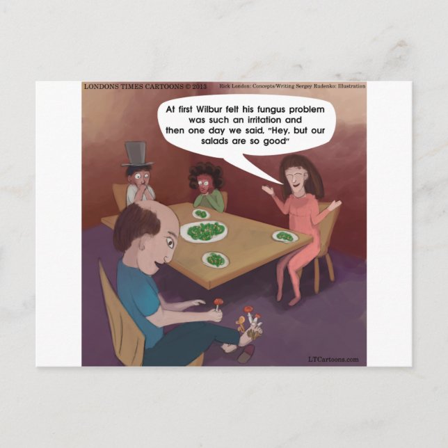 Carte Postale FunGuy ToedStools Pour Le Dîner Drôle (Devant)