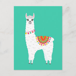 Carte Postale Funky Alpaca llama drame animal mignon