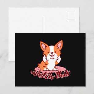 Carte Postale Funky Corgi Chien moyen Dog Extraire ceci