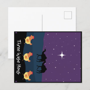 Carte postale Funky Three Wise Hens Christmas