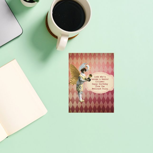 Carte Postale Funky Vintage Medicare Senior Birthday (Créateur téléchargé)