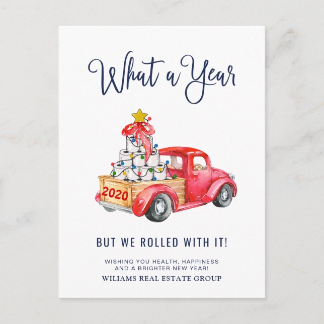 Carte Postale Funky What a Year Christmas Corporate (Devant)