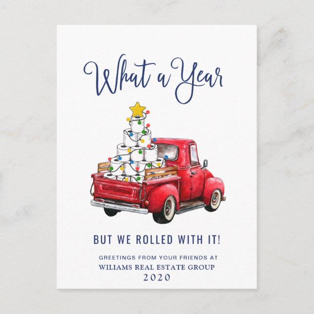 Carte Postale Funky What a Year Christmas Corporate (Devant)