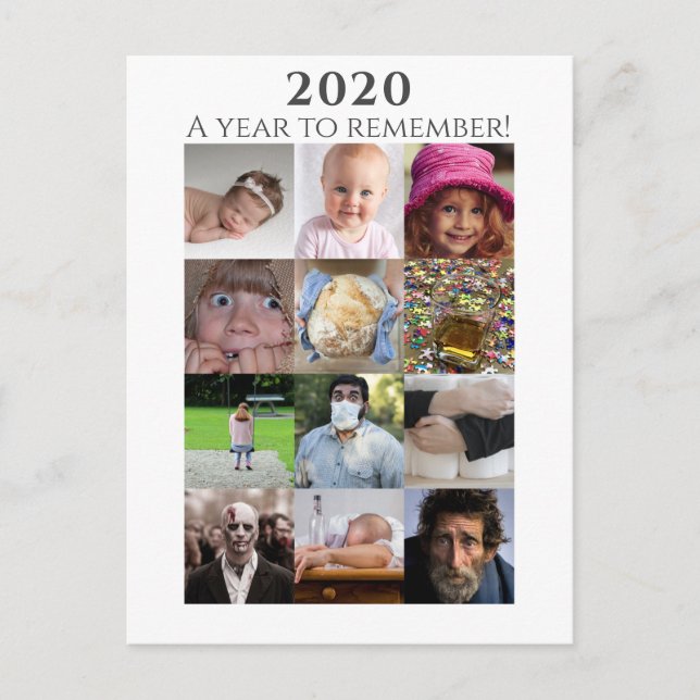 Carte Postale Funny 2020 A Year to Remember Photo Collage (Devant)
