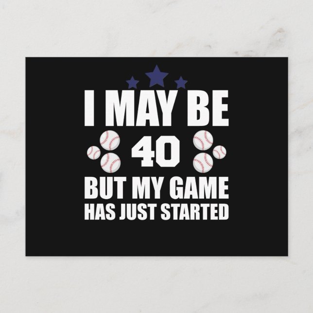 Carte Postale Funny 40th Birthday Baseball Fan 40 Year Old Birth (Devant)