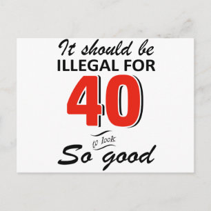 Carte Postale Funny 40th year old birthday designs