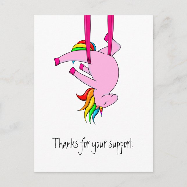 Carte Postale Funny Aerial soies Unicorn Merci (Devant)