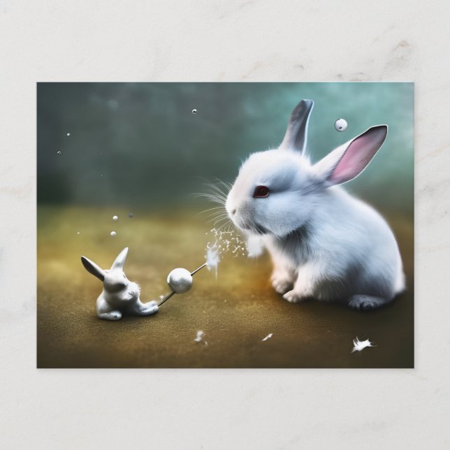 Carte Postale Funny AI généré lapin magique (Devant)