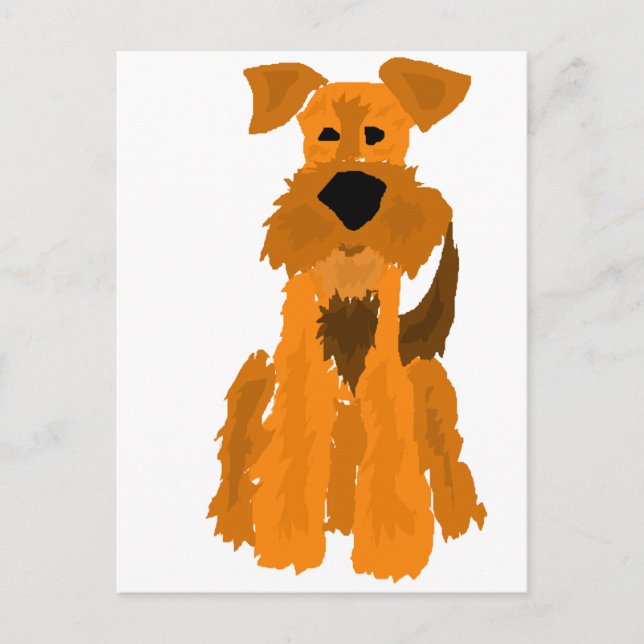 Carte Postale Funny Airedale Terrier Dog Art (Devant)