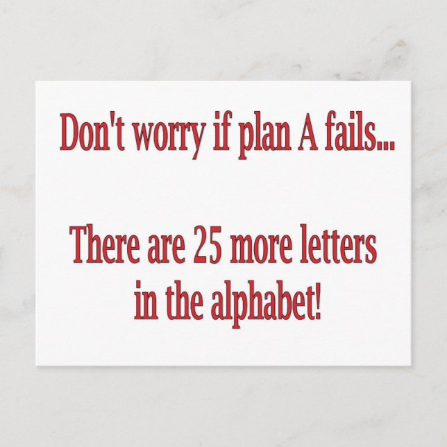 Carte Postale Funny Alphabet Quote (Devant)