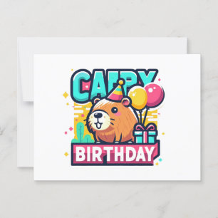 Carte Postale Funny Animal Pun - Capybara Anniversaire Fête