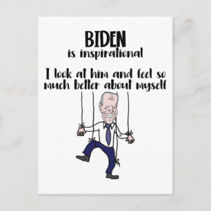 Carte Postale Funny anti Biden Puppet Inspirational Satire
