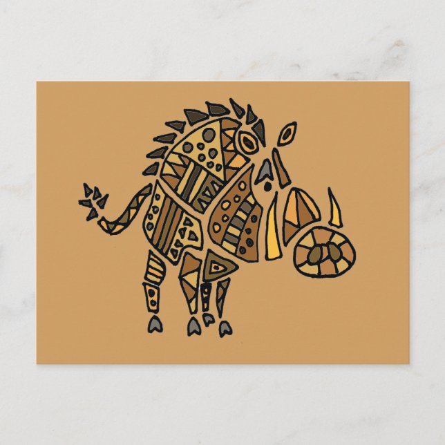 Carte Postale Funny Artistic Warthog Art Abstrait (Devant)