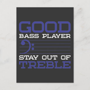 Carte Postale Funny Bass Clef Pun Treble Musicien Baid