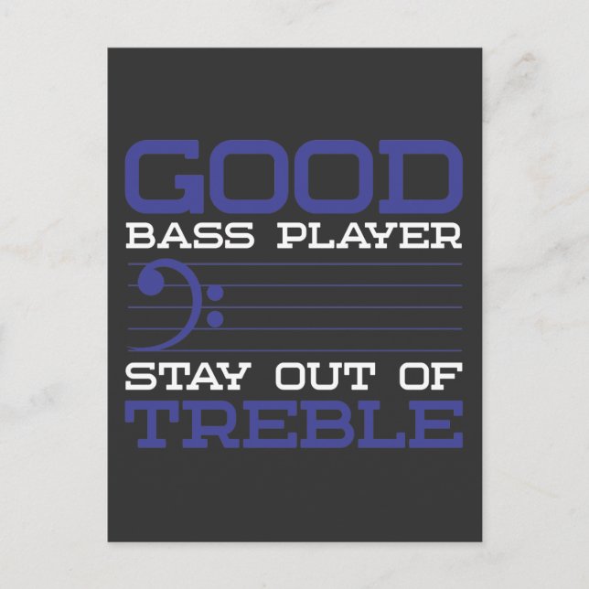 Carte Postale Funny Bass Clef Pun Treble Musicien Baid (Devant)