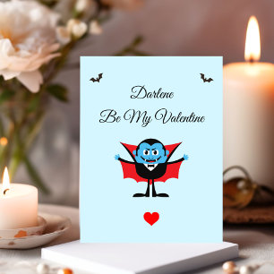 Carte Postale Funny Be My Valentine Cartoon Vampire Nom de chaum