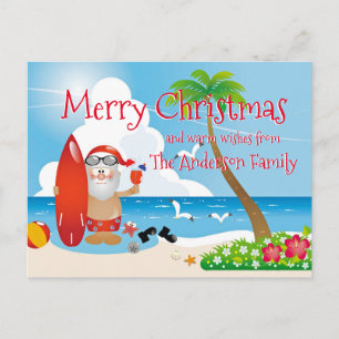 Carte Postale Funny Beach voeux de Noël