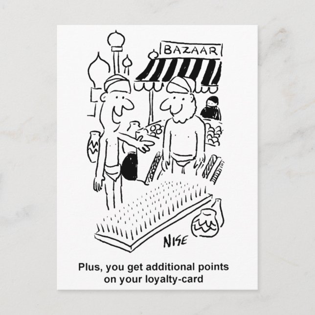 Carte Postale Funny Bed of Nails Indian Bazaar Marketplace (Devant)