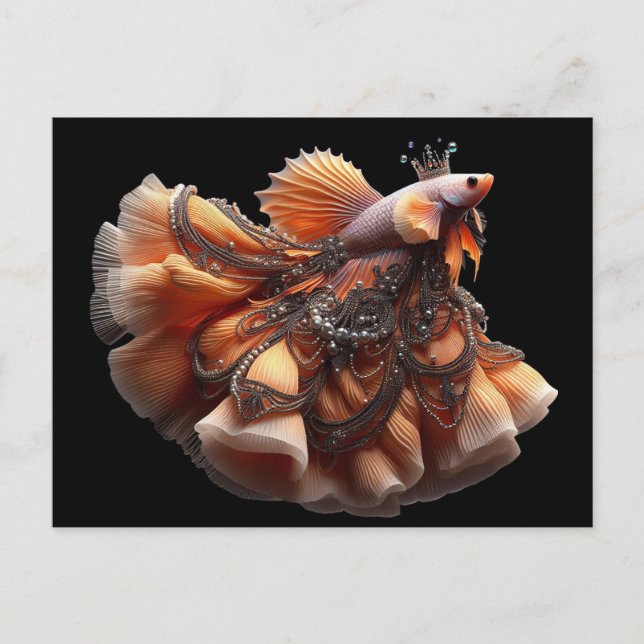 Carte Postale Funny Betta Fish Fashion (Devant)