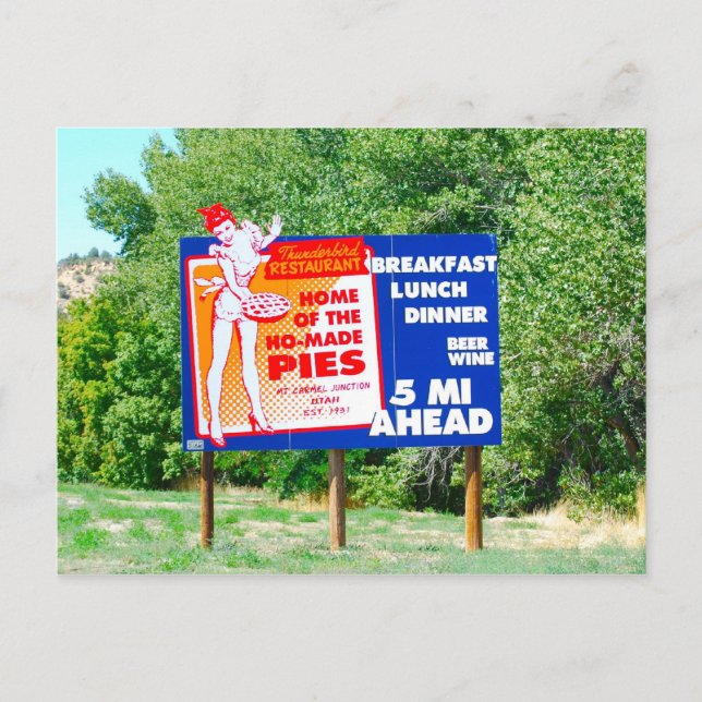 Carte Postale Funny Billboards Ho Made Pies (Devant)