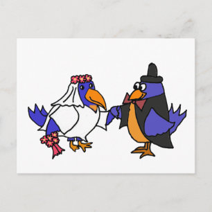 Carte Postale Funny Bluebirds mariée et Mariage de chambre