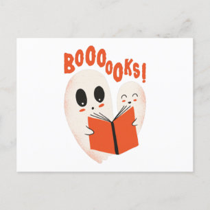 Carte Postale Funny Bookworm Ghost Halloween Costume Booooks