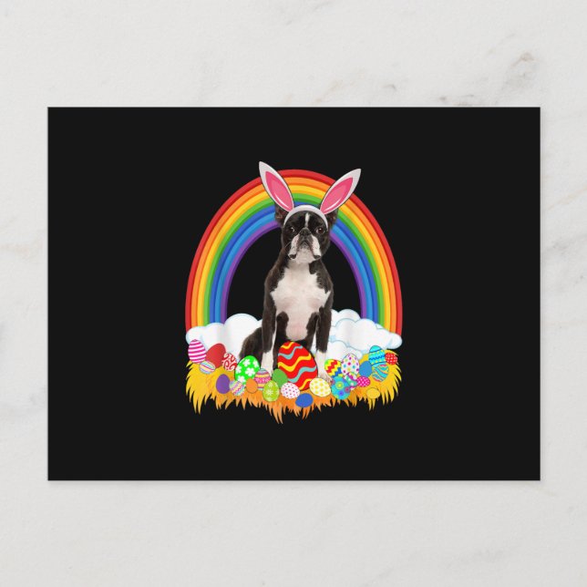Carte Postale Funny Boston Terrier Egg Chemise Amoureux des chie (Devant)