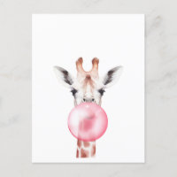 Funny Bubblegum Giraffe