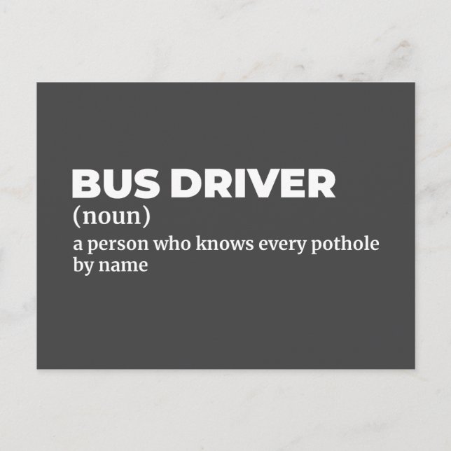 Carte Postale Funny Bus Operator Signifiant Cadeau (Devant)