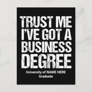 Carte Postale Funny Business School Graduation Collège sur mesur