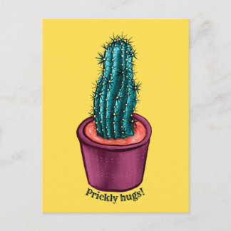 Carte Postale Funny Cactus Psychedelic Poted Plante Succulent