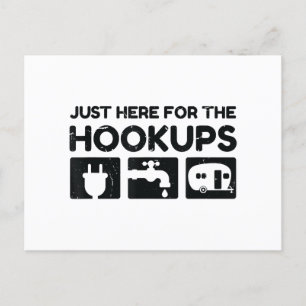 Carte Postale Funny Camping RV Caravan Motorhome Juste Ici Pour