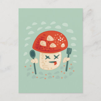 Carte Postale Funny Champignons Caractère alimentaire Oddity biz