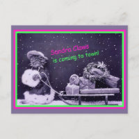 Funny Chat Noël Vintage