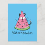 Carte Postale Funny Chat Watermelon mignon Kids<br><div class="desc">Cet adorable watermeowlon est là pour dire bonjour !  Parfait pour un amoureux des chats ou un fan de pastèque ou juste un ami qui aime rester en bonne santé,  manger des fruits et rire avec son chat chéri !</div>