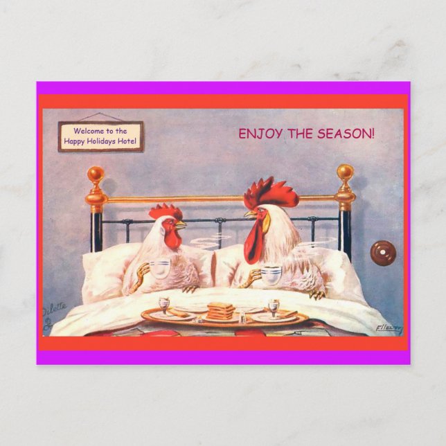 Carte Postale Funny Chickens Holiday Postcards Vintage exemplair (Devant)