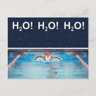 Carte Postale funny Christmas swimmer