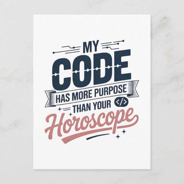Carte Postale Funny Coding Quote AI Programmer Design (Devant)