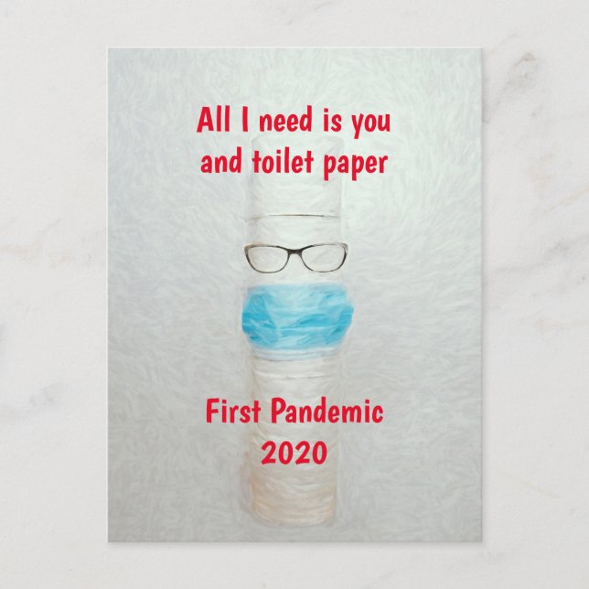 Carte Postale Funny Covid First Pandemic 2020 Toilet Paper (Devant)