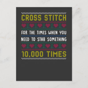 Carte Postale Funny Cross Stitch Humour Crafty Needlepoint Maman