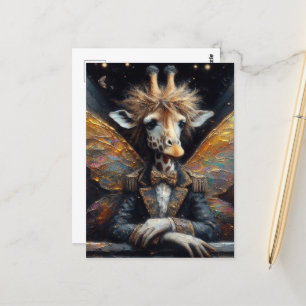 Carte Postale Funny Cute Giraffe Fée