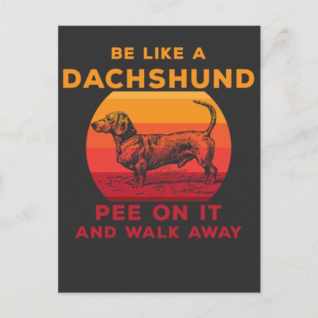 Carte Postale Funny Dachshund Amoureux des chiens sarcastique (Devant)