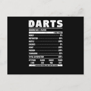 Carte Postale Funny darts nutrition facts darts player fan team