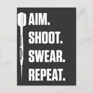 Carte Postale Funny Darts Problème Dartboard Fun Hobby Dart Play