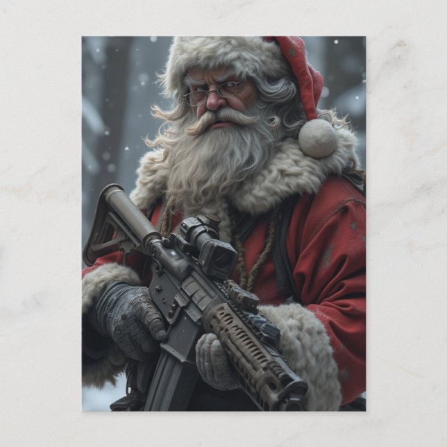 Carte Postale Funny Deuxième amendement Père Noël (Devant)